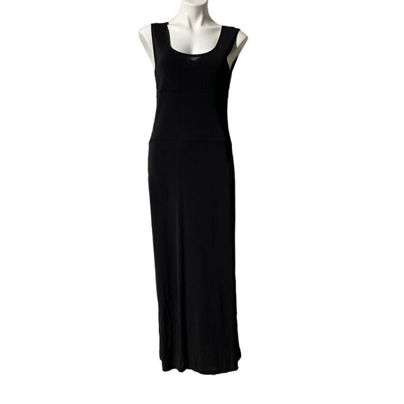 DKNY Womens Maxi Dress Sleeveless Scoopneck Rayon Blend Black Size Large - Picture 1 of 10